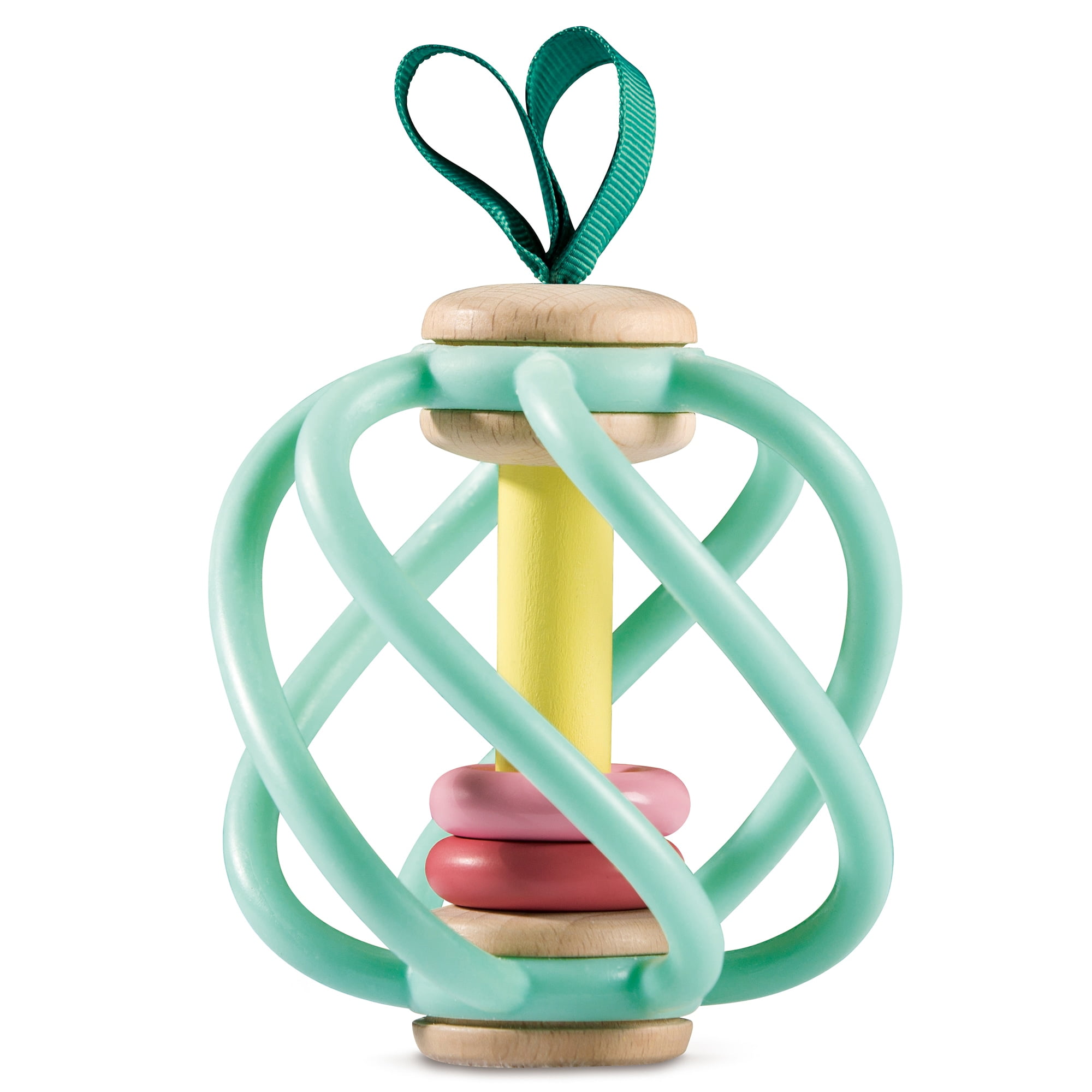 Hape: Apple Grab Toy - Green-Yellow-Red - Teether Baby Toy, Wooden Base ...