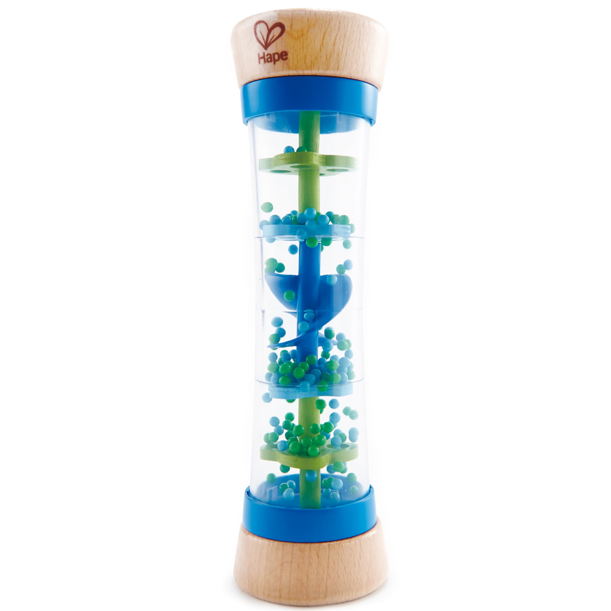 Hape: Beaded Raindrops - Blue- Wooden Soothing Sounds Toy, Colorful Bead Design, Music Sensory Development Play, Infant-Baby-Toddler-Kids Ages 0mo+