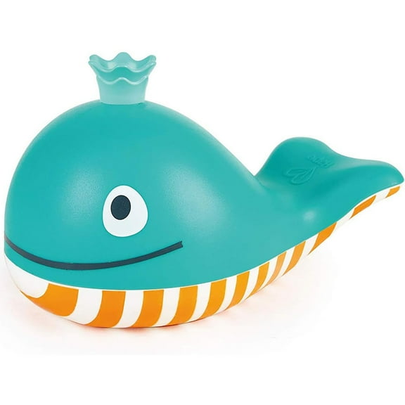 Hape: Bubble Blowing Whale- Blue & Yellow - Bath Time Water Squirting Toy, Water Play, Add Bubble Bath or Liquid Soap, Toddlers & Kids Ages 18mo+