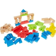 Hape Build Up & Away Blocks - 100 pcs - Assorted Wooden Set, 4 Different Colors In Various Shapes, Classic Building Pieces, Toddler & Kids Ages 1+