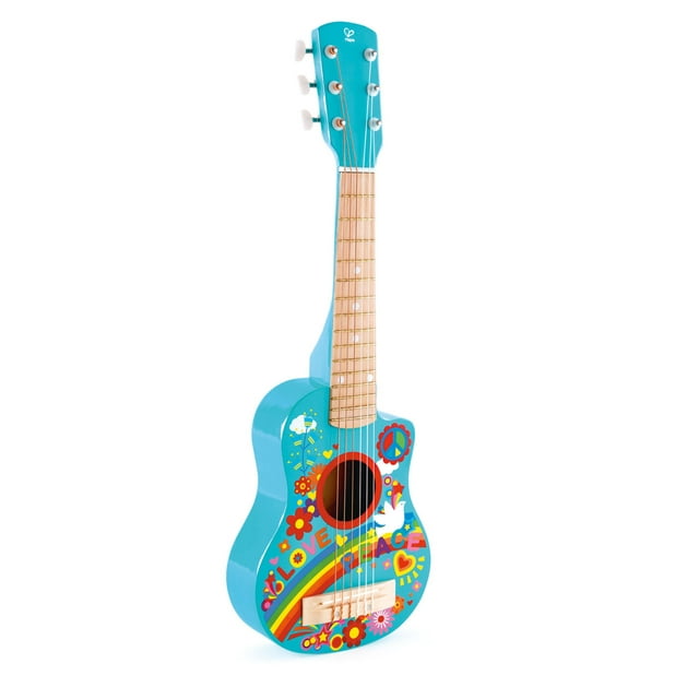 Hape First Flower Power 26" Musical Guitar in Turquoise for Preschool & Toddler