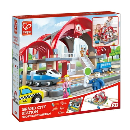 Hape Grand City Station Light & Sound Railway Set with Projector & Recorder