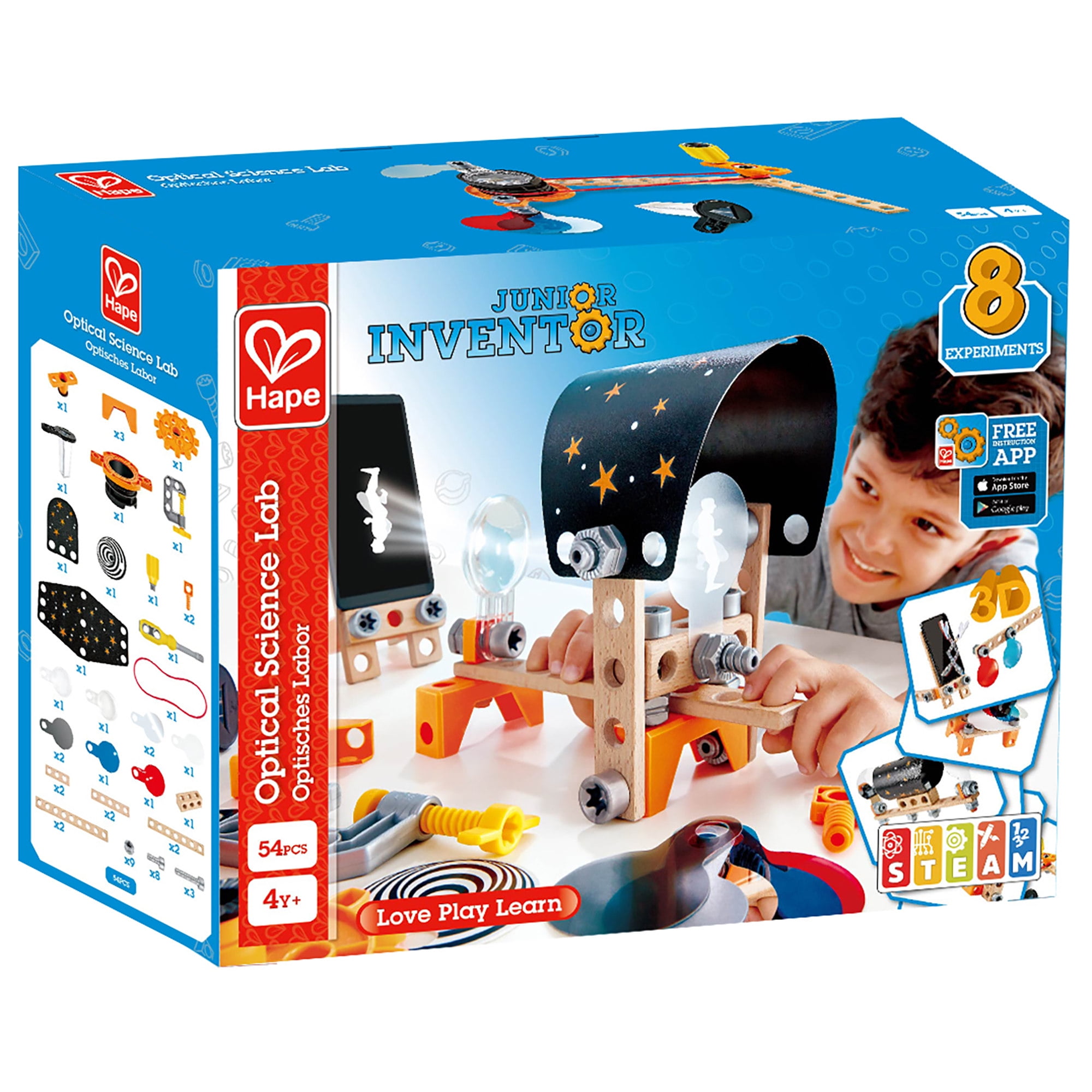 Hape: Junior Inventor: Optical Science Lab - 54pcs, Wooden