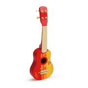 Hape Kids Wooden 21 Toy Ukulele in Red & Yellow, Toddler Ages 3+