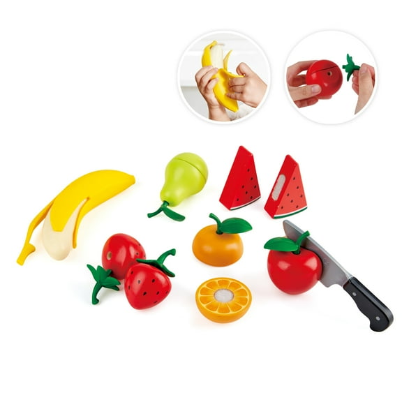 Hape Kitchen Healthy Fruits Food Playset, 8 Pieces, Kid's Wooden Toys