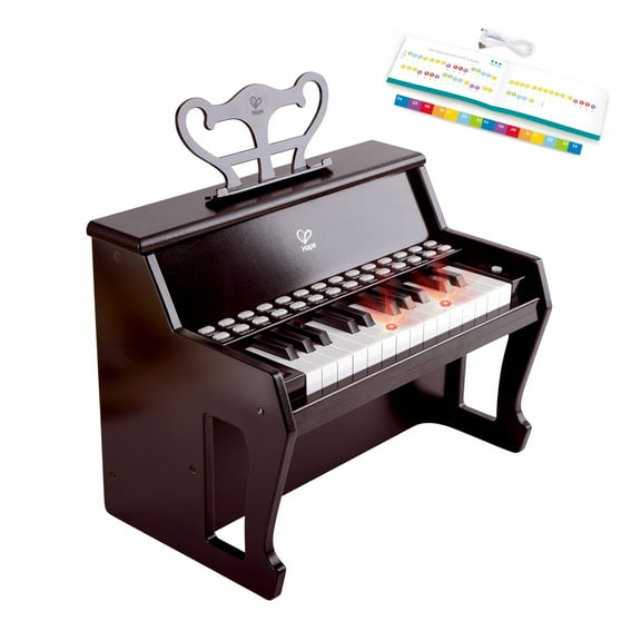 Hape Learn With Lights 25 Key Electronic Piano in Black, Toddler & Kids Musical Instrument