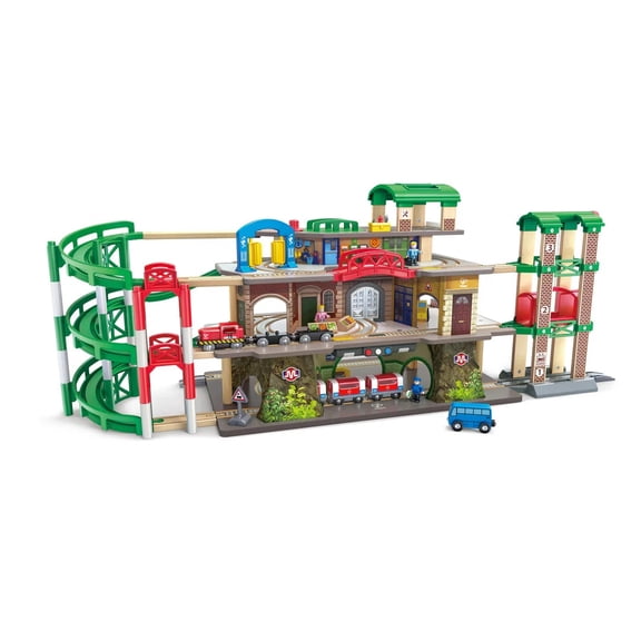 Hape Multi-Level Railway City Set 58 Pieces