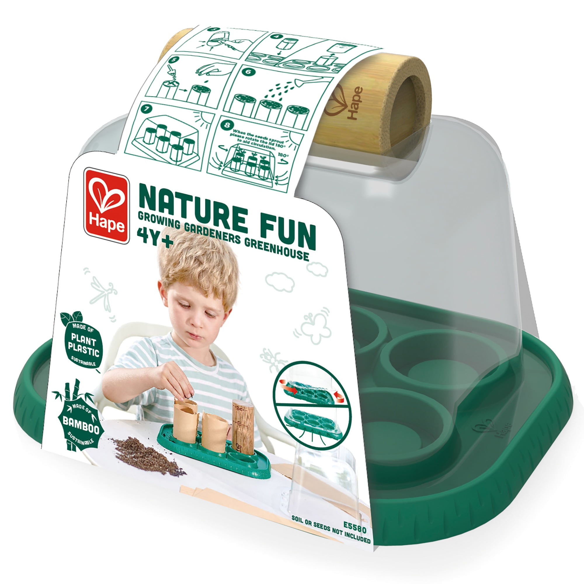 Hape: Nature Fun - Growing Gardeners Greenhouse - Wooden Plant