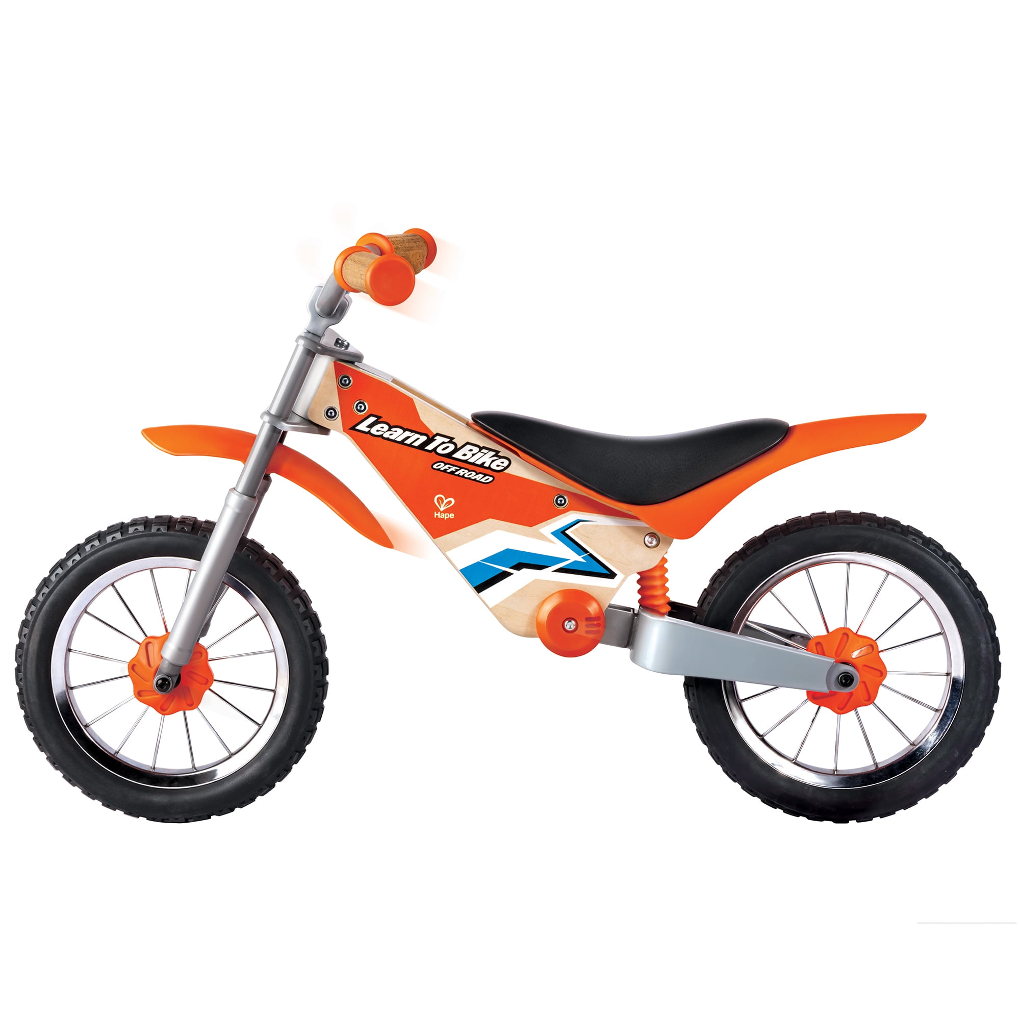 Hape: Off Road Balance Bike Orange Wheeled, Learn To Ride