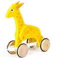 thumbnail image 1 of Hape: Pull Along - Giraffe - Yellow - Wooden Animal Toy, Rubber Rimmed Wheels, Encourages Walking, Push & String Pull, Kid Baby & Toddler, Ages 12 mo+, 1 of 6