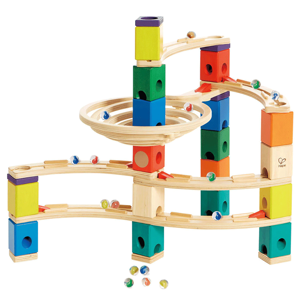 Hape Quadrilla Whirlpool Wooden Marble Run Race Maze Construction