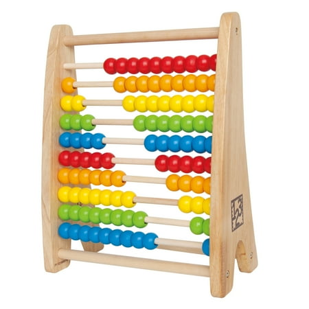 Hape: Rainbow Bead Abacus - Colorful Wooden Counting Toy, Freestanding 10 Row Abacus, Math & Logic Development Play, 10 x 4.7 x 12.6", Kids Ages 3+