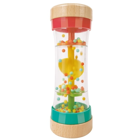 Hape Rainbow Stick Shake Beaded Raindrops, Infant Sensory Rattle Toy, Unisex Child Ages 0M+, Plastic