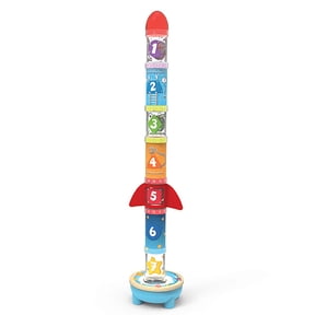 Hape: Rocket Ball Air Stacker- Sorting & Construction Stacking Toy, Color & Number, Space & Aerodynamics, Battery Powered Fan, Toddler & Kids Ages 2+