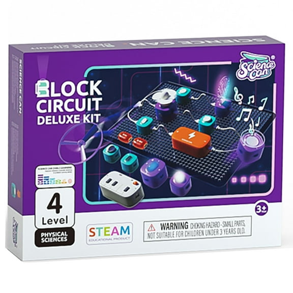 Hape: Science Can: Block Circuit Deluxe Kit - Physical Sciences Experiment Toy, Visual & Audio Feedback, Circuit Simulation, Play & Learn, Kids Age 3+