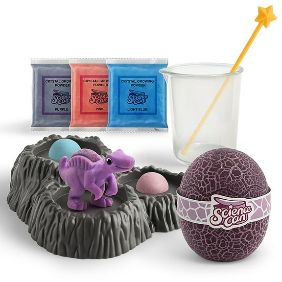 Hape: Science Can: Crystal Dinosaur Growing Kit - Edaphosaurus - Crystal Growing Chemistry Experiment, Observation Diary, Educational Toy, Kids 8+