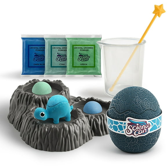Hape: Science Can: Crystal Dinosaur Growing Kit - Stegosaur - Crystal Growing Chemistry Experiment, Observation Diary, Educational Toy, Kids Ages 8+