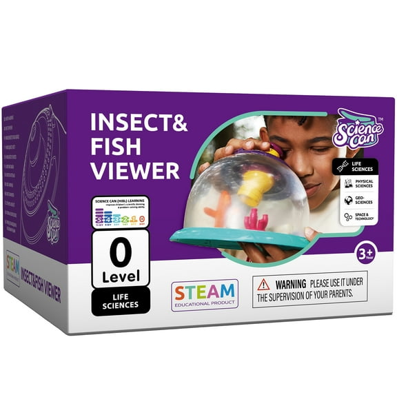 Hape: Science Can: Insect & Fish Viewer - Life Sciences Experiment Toy, Ventilation Holes, Observe Bugs & Nature Up Close, 5x Magnification, Kid 3+