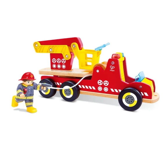 Hape Siren & Lights Toy Fire Truck