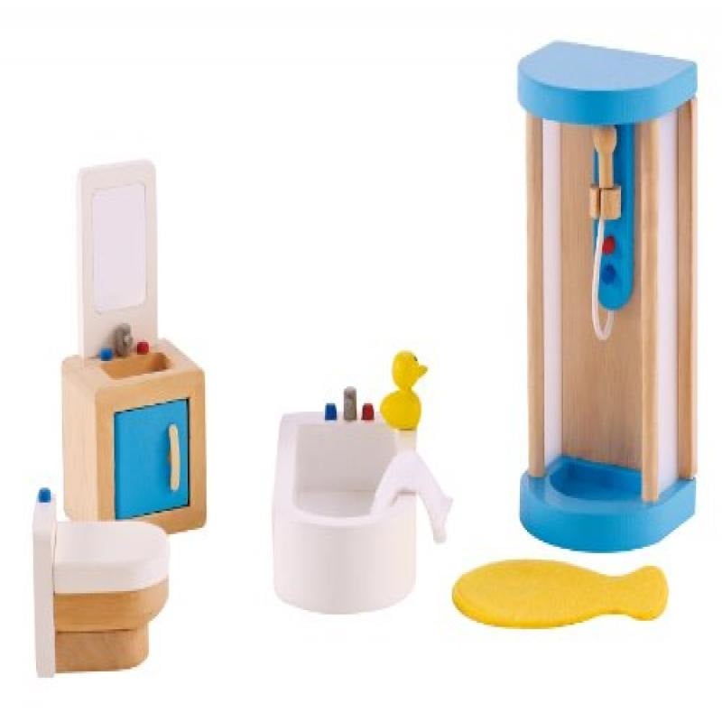 Hape Wooden Doll House Furniture Family Bathroom Set