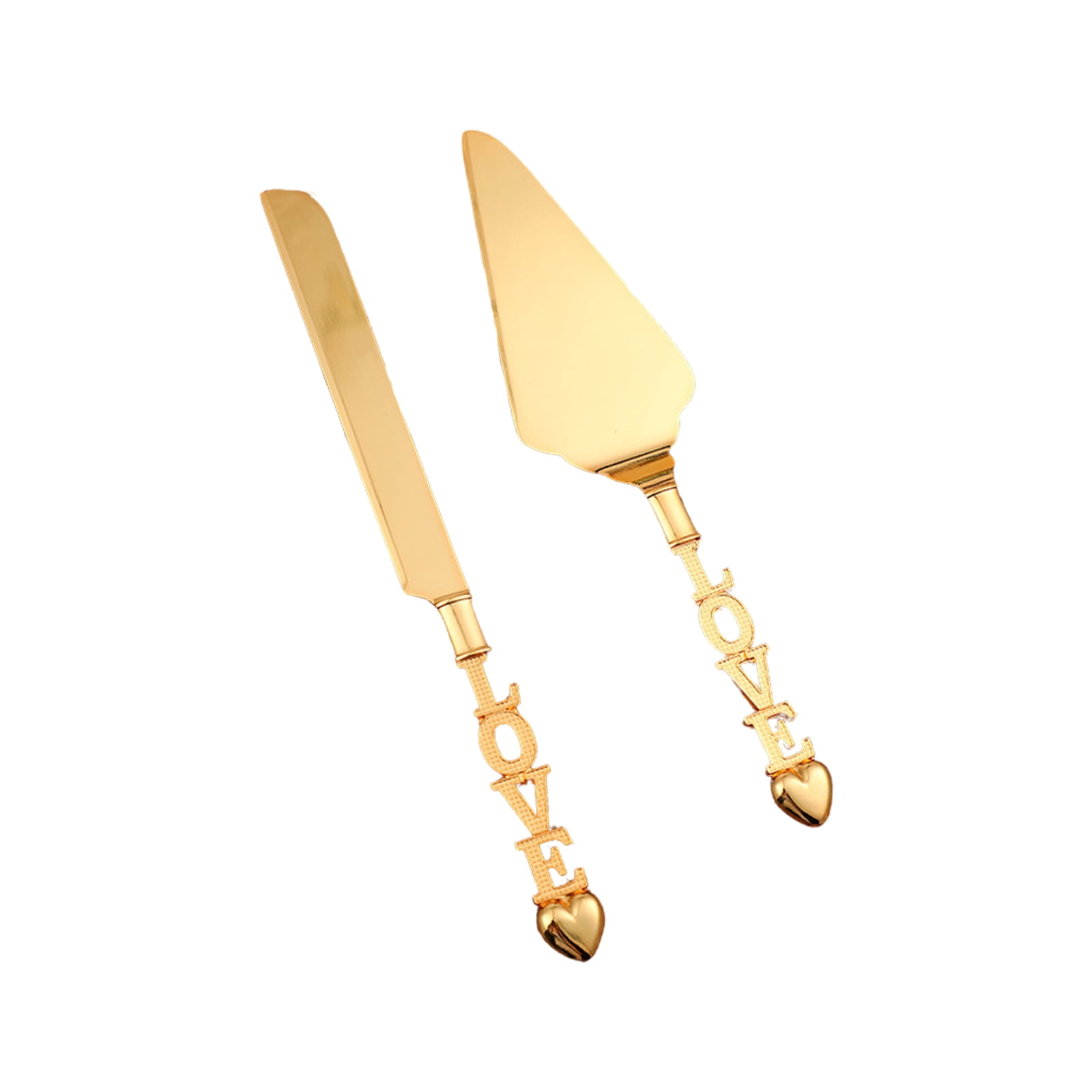 Hapeisy Wedding Cake Knife and Server Set, Personalized Gold Cake