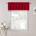 thumbnail image 1 of Haperlare 15"L x 52"W Valance Boho Tassels Soft Luxury Room Darkening Velvet Window Valance Curtains for Bedroom Living Room, Red, 1 Panel, 1 of 8