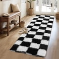 thumbnail image 1 of Haperlare 2'x6' Checkered Shag Rug Fluffy Area Rug Carpet, Non-Slip Non-Shedding Indoor Rug Fuzzy Shaggy Floor Mats for Living Room Bedroom Dining Room, Teal Colorful, 1 of 8