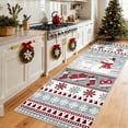 thumbnail image 1 of Haperlare 2'x6' Christmas Rug Xmas Snowman Carpet, Soft Snowflake Print Decorative Rug with Non Slip Backing for Hallway Bedroom Home Decor, Gray, 1 of 7