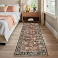 thumbnail image 1 of Haperlare 2'x6' Vintage Floral Runner Rug Soft Oriental Carpet, Washable Rug Non Slip TPR Backing Low Pile Rugs for Hallway Entryway Bedroom Playroom, Red, 1 of 7