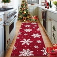 thumbnail image 1 of Haperlare 2'x8' Snowflake Christmas Area Rug Hallway Rugs, Washable Rug Non-Slip Soft Xmas Decorative Indoor Carpet for Living Room Bedroom, Red, 1 of 8