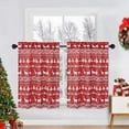 thumbnail image 1 of Haperlare 26"W x 30"L Christmas Kitchen Curtains Blackout Small Tier Curtains Boho Xmas Home Decor Café Curtain Set Bathroom Window Curtain, Red, Set of 2, 1 of 6