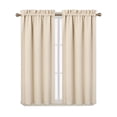 thumbnail image 1 of Haperlare 26"W x 45"L Blackout Kitchen Curtains for Bedroom Thermal Insulated Short Curtains for Small Window Cafe Bathroom Basement, Beige, 2 Panels, 1 of 6