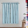 thumbnail image 1 of Haperlare 26"W x 45"L Kitchen Curtains Buffalo Plaid Gingham Cafe Curtains Farmhouse Rod Pocket Light Filtering Half Window Curtains, Teal White, 2 Panels, 1 of 7