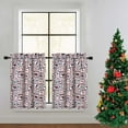 thumbnail image 1 of Haperlare 27"W x 30"L Christmas Animals Cafe Curtain Farmhouse Home Decor Blackout Kitchen Tier Curtains for Short Window Curtains, Brown White, 2 Panels, 1 of 6