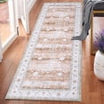 thumbnail image 1 of Haperlare 2x10 Vintage Printed Runner Rug Boho Rug, Machine Washable Non Slip Rug Low Pile Indoor Floor Carpet for Hallway Bedrooms Home Decor, Light Brown, 1 of 8