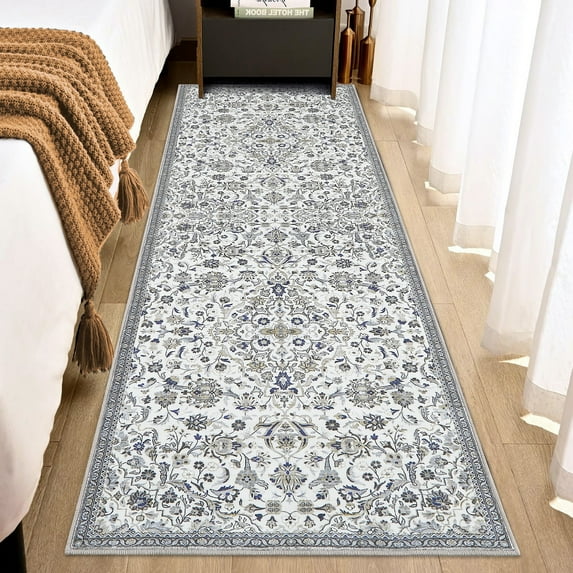 Haperlare 2x6 Vintage Floral Runner Rug Oriental Rug, Soft Washable Rug Non Slip Low Pile Thin Rug Carpet for Bedroom Hallway Living Room, Colorful