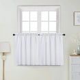 thumbnail image 1 of Haperlare 30"Wx30"L White Kitchen Curtains Waffle Waterproof Cafe Curtains Light Filtering Half Window Treatment Set Short Curtains, 2 Panels, 1 of 6