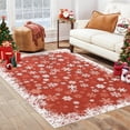 thumbnail image 1 of Haperlare 4'x6' Christmas Snowflake Area Rug Holiday Decorative Carpet, Washable Rugs Non Slip Xmas Accent Indoor Rug for Living Room Bedroom Dining Room, Red, 1 of 8