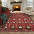 thumbnail image 1 of Haperlare 5'x7' Christmas Area Rug Washable Rug, Non Slip Stain-Resistant Rug Christmas Tree & Floral Print Indoor Carpet for Living Room Bedroom Home Decor, Red, 1 of 8