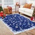 thumbnail image 1 of Haperlare 5'x7' Christmas Snowflake Area Rug Holiday Decorative Carpet, Washable Rugs Non Slip Xmas Accent Indoor Rug for Living Room Bedroom Dining Room, Blue, 1 of 8