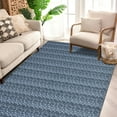 thumbnail image 1 of Haperlare 5'x7' Woven Solid Print Area Rugs for Bathroom Blue Rugs for Dining Room Non Shedding Home Office Carpet, 1 of 7