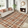 thumbnail image 1 of Haperlare 6'x9' Modern Plaid Area Rug Washable Rugs, Non Slip Ultra Soft Rug Stain Resistant Farmhouse Rug Carpet for Living Room Bedroom Dining Room, Orange, 1 of 8