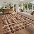 thumbnail image 1 of Haperlare 6'x9' Modern Plaid Area Rug Washable Rugs, Non Slip Ultra Soft Rug Stain Resistant Farmhouse Rug Carpet for Living Room Bedroom Dining Room, Red, 1 of 8
