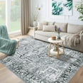 thumbnail image 1 of Haperlare 6'x9' Vintage Printed Area Rugs Chenille Boho Carpet, Machine Washable Rug Stain-Resistant Non-Slip Carpet for Living Room Bedroom Home Office, Gray, 1 of 7