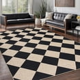 thumbnail image 1 of Haperlare 6'x9' Washable Jute Area Rugs Checkered Carpet, Non Slip Low Pile Rug Contemporary Indoor Outdoor Floor Mats for Living Room Bedroom Backyard, Black White, 1 of 7