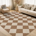 thumbnail image 1 of Haperlare 6'x9' Washable Jute Area Rugs Checkered Carpet, Non Slip Low Pile Rug Contemporary Indoor Outdoor Floor Mats for Living Room Bedroom Backyard, Coffee, 1 of 7
