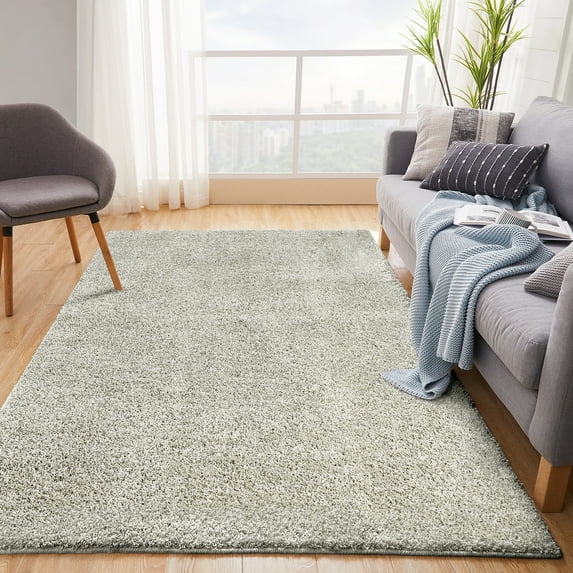 Haperlare 8' x 10' Area Rugs Solid Plush Soft Non-Shedding Carpet in Home, Oatmeal