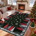 thumbnail image 1 of Haperlare 8'x10' Christmas Rug Snowflake Christmas Tree Floor Carpet, Washable Holiday Decorative Rug Non Slip Low Pile Indoor Mat for Living Room Bedroom Dining Room, Black, 1 of 8