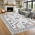 thumbnail image 1 of Haperlare 8'x10' Floral Print Accent Rug Machine Washable Rug with Non-Slip Backing, Soft Low Pile Area Rugs Stain-Resistant Indoor Carpet for Living Room Nursery Bedroom Office, Beige, 1 of 7