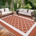 thumbnail image 1 of Haperlare 8x10 Outdoor Rug Waterproof Reversible Camping Carpet,  Boho Bordered Plastic Outdoor Straw Rug with Storage Bag for Balcony, Deck, RV & Picnic, Orange, 1 of 9